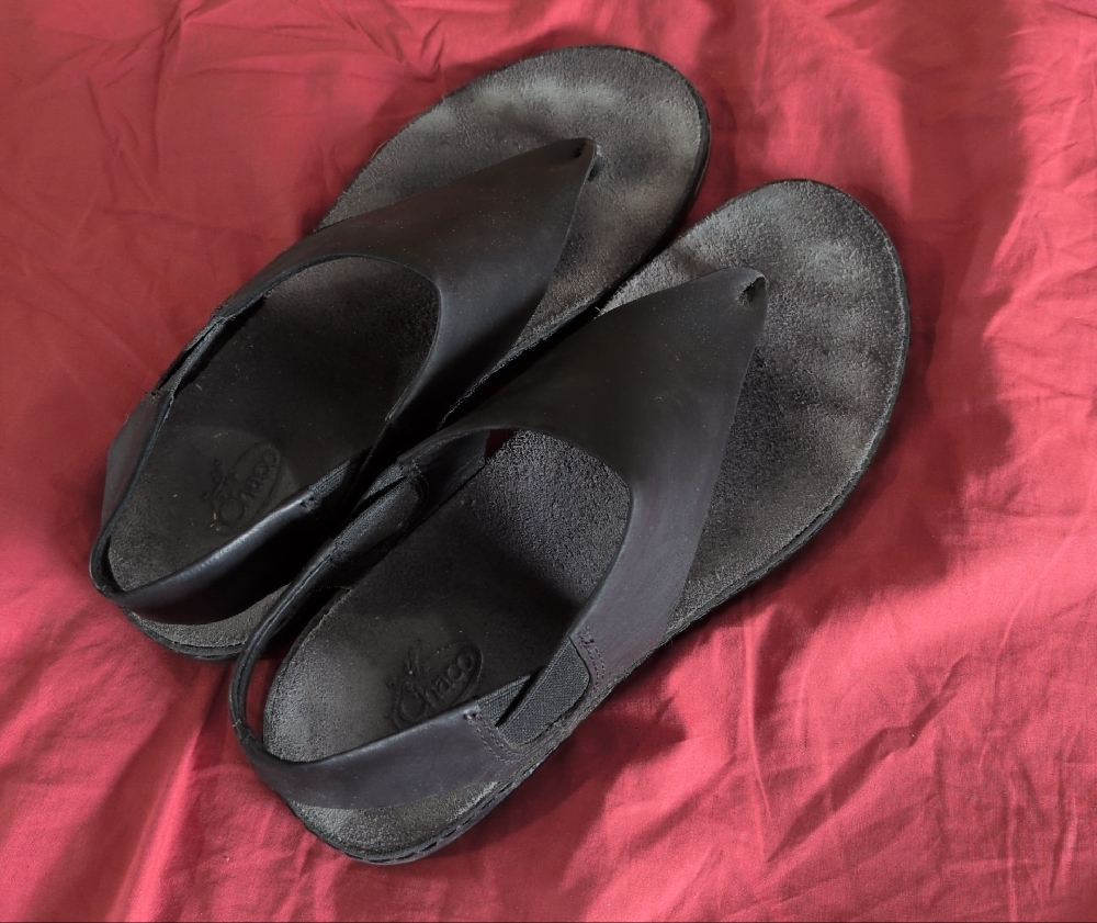 Chaco Black Leather Sandals for Women